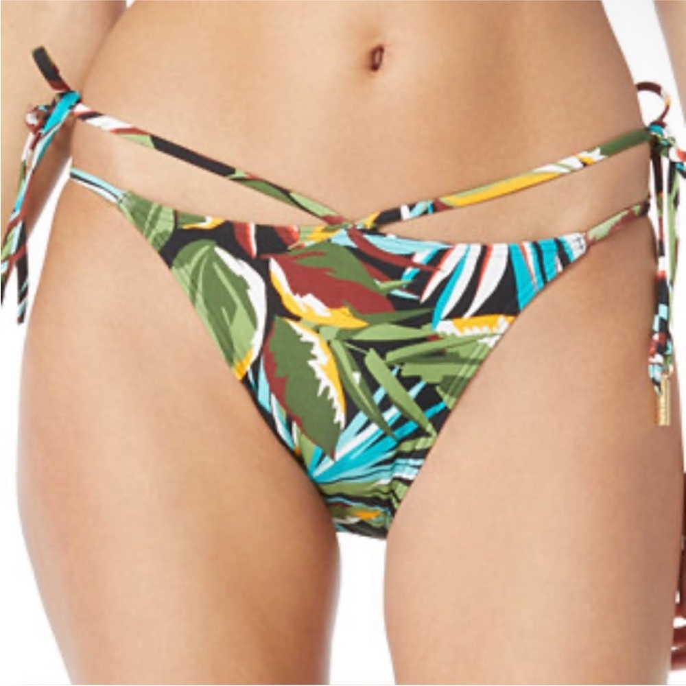 Vince Camuto NWT L Multicolor Leaf Print WRAP Bikini Bottom